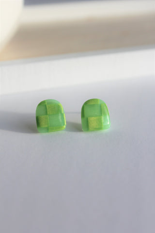 Green Checkered Arch Stud